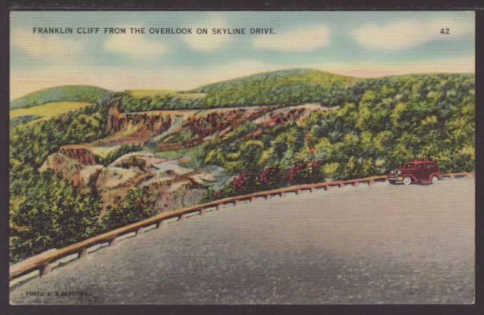 Franklin Cliff from the Overlook on Skyline Drive, Postcard 