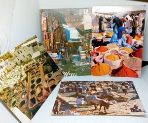 Job Lot Set of 4x Souk Marrakech Morocco Vtg Postcards