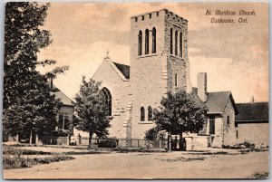 Postcard Coldwater Ontario c1910s St. Matthias Church Simcoe County *as is*