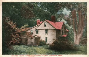 Vintage Postcard Orchard House Home Of Louisa M. Alcott Concord Massachusetts MA