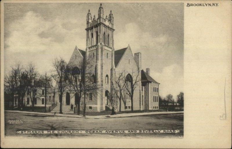 Brooklyn NY St. Marks Church Ocean Ave c1905 Postcard