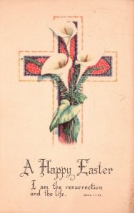 Vintage Postcard 19252 A Happy Easter I Am The Resurrection And The Life Holiday