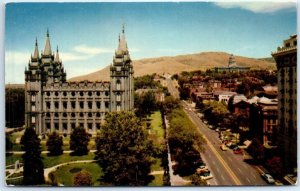 Postcard North Main Street Mormon Temple State Capitol Building Salt Lake City