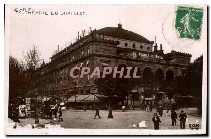 Old Postcard Paris Theater Du Chatelet