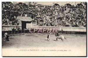 Old Postcard Bullfight Bullfight Laying banderillas first phase