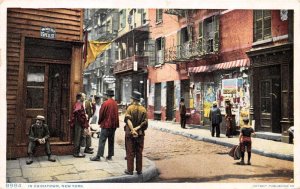 New York City Chinatown Street Scene Detroit Pub Vintage Postcard AA70790