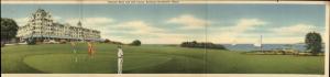 Rockland ME Samoset Hotel & Golf - Tri-Fold c1940s Linen Postcard