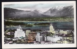 British Columbia VANCOUVER Aerial View Business Section Hand Tinted RPPC