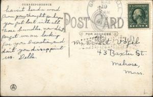 Griswoldville MA Pretty Lady Pennant Greeting c1910 Postcard