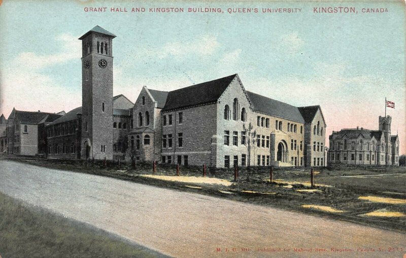 Grant Hall & Kingston Bldg., Kingston, Ontario, Canada, Early Postcard, Unused