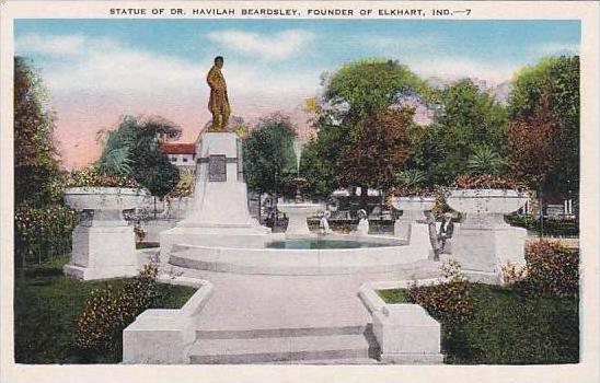 Indiana Elkhart Statue Of Dr Havilah Beardsley Founder Of Elkhart