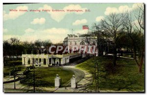 Postcard Old White House Showing Public Entrance Washington D C.