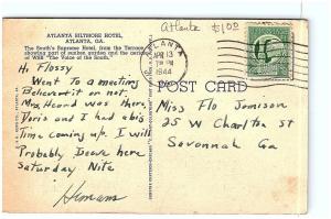 Postcard GA Atlanta the Atlanta Biltmore Hotel Vintage Linen G16