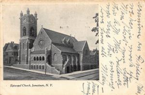 Jamestown New York~St Luke's Episcopal Church~Bell & Clock Tower~1909 Postcard