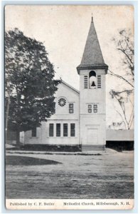 HILLSBORO, NH  ~ METHODIST CHURCH  c1910s Hillsborough County Butler Postcard