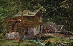 Vintage Postcard 1930's View of Old Rice Grist Mill Near Norris Dam Tennessee TN