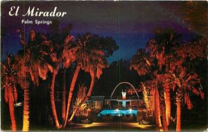 California Palm Springs El Mirador Night 1950s Scott Western Postcard 22-1106