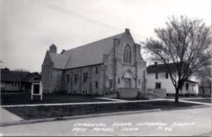 Real Photo Postcard Immanuel Evangelical Lutheran Church in Rock Rapids, Iowa