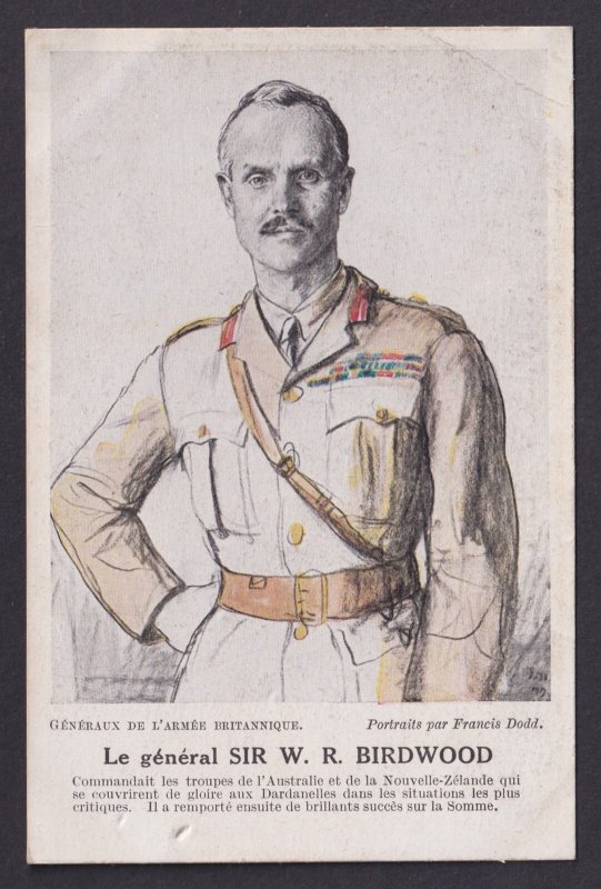 Vintage postcard, Field Marshal William Riddell Birdwood, British Army, WWI