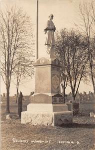 E91/ Leetonia Ohio RPPC Postcard Columbiana 1907 Soldiers Monument