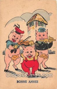 Bonne Annee Pig, Hog Postal Used Unknown 