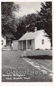 Real Photo - Hoover's Birthplace West Branch, Iowa, USA Unused 