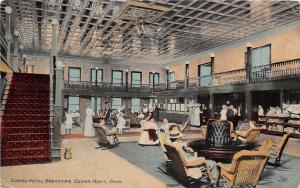 E21/ Cedar Point Ohio Postcard 1912 Interior Lobby The Breakers Hotel 2