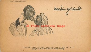 301909-Black Americana, Crest Minstrel Postals, How Kin Yo' doubt,Couple Kissing