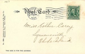 Postcard 1907 Massachusetts Worcester Elm Park Denholm McKay undivided MA24-2774