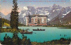 Italy Lake & Hotel Misurina 1910 censorship