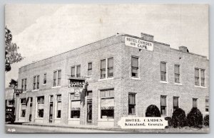 GA Kingsland Georgia Hotel Camden And Cafe c1930s Postcard C31