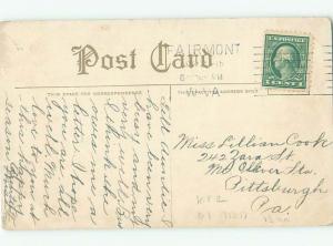 Pre-Linen Easter CUTE BUNNY RABBIT HIDING FROM GIRL AB3538