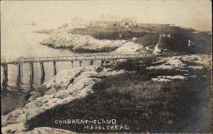 Marblehead MA Massachusetts Childrens Island c1906 Real Photo Postcard