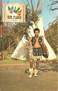 All Tom Amusement 6 Flags over Texas Hoop De Doo Indian Dancers Postcard 6630