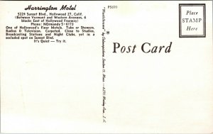 Postcard Harrington Motel in Hollywood, California~131381