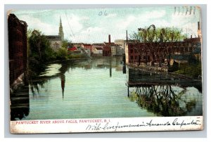 Vintage 1906 Postcard Pawtucket River Above Falls Industrial Town Rhode Island