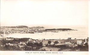 RPPC CANADA, Grand Manan Island, NB, North Head,Town, Harbor View 1930s VG AZO