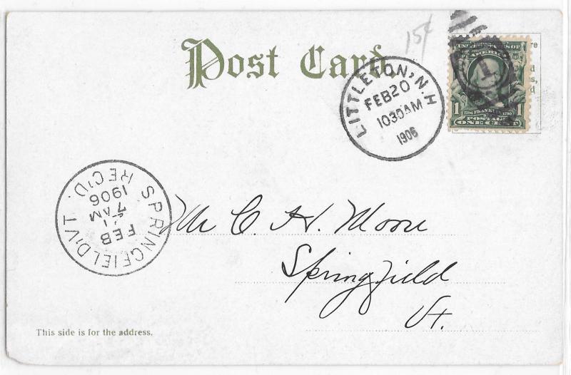 Old Postcard Crawford Notch White Mountains NH Dirt Road Street Power Poles