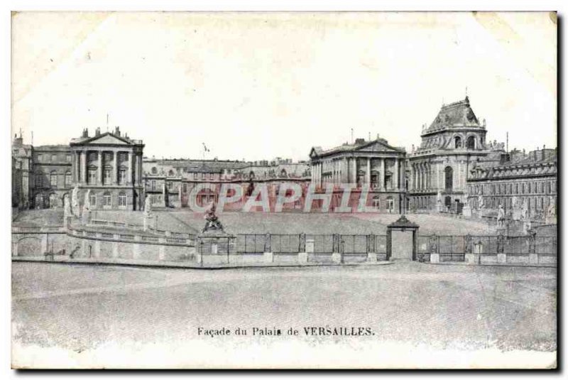 Old Postcard Versailles Facade Du Palais