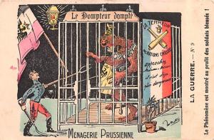 Le Dompteur Dompte Menagerie Prussienne Circus 1919 Missing Stamp crease righ...