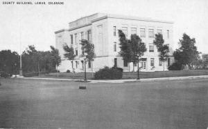 Lamar Colorado County Bldg Exterior Street View Antique Postcard K26003