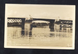 RPPC PORTLAND OREGON BURNSIDE BRIDGE VINTAGE REAL PHOTO POSTCARD