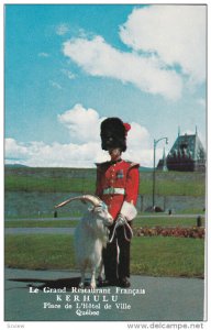 A Member of the Royal 22e Regiment with the Royal Mascot at la Cidadelle, QUE...