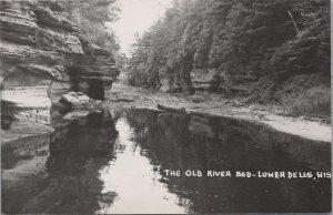 RPPC Postcard Old River Bed Lower Dells WI