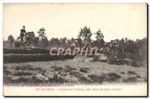 Old Postcard Equestrian Horse Racing Verri?s 1902 Leaping earthen wall