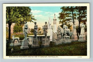 Mayfield KY-Kentucky, Wooldridge Monuments, Cemetery Linen Postcard