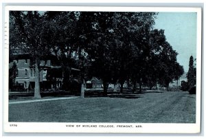 1933 View Of Midland College Roadside Fremont Nebraska NE Posted Trees Postcard