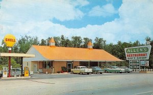 Statesboro Georgia Allen's Rest & Gift Shop, Shell Gas Sign PC U13088