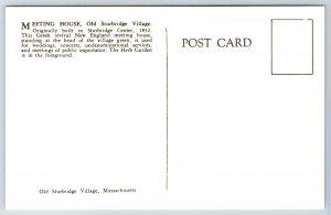 Sketches~Massachusetts~Meeting House @ Old Sturbridge Village~Vintage Postcard