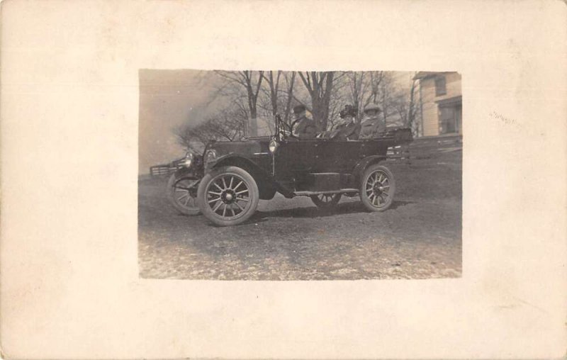 People in Automobile Car Old Auto Real Photo Vintage Postcard AA18626